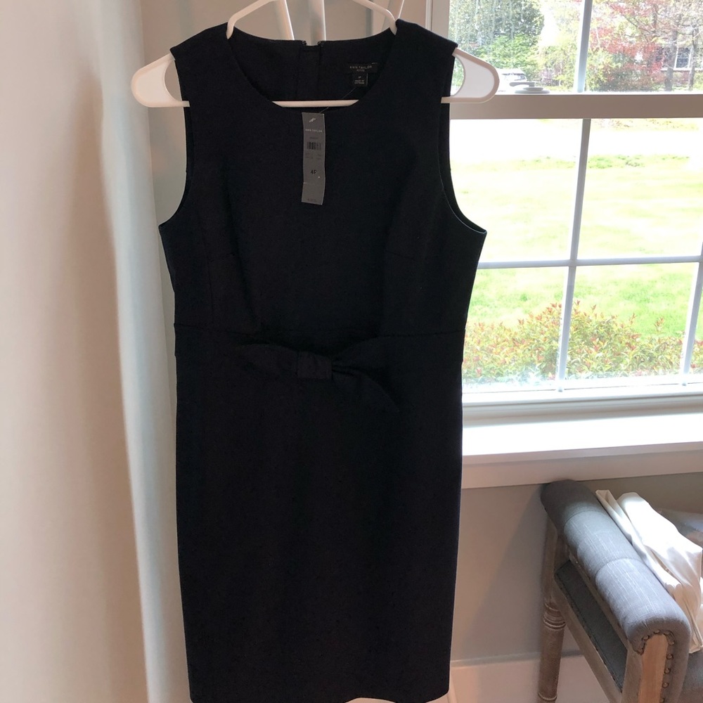 Ann Taylor Navy Dress with Bow